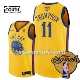 Canotte Bambino Golden State Warriors Klay Thompson 11 2018 NBA Finals Patch Nike Giallo City Edition Swingman